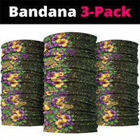 Hawaii Mardi Gras Neck Gaiter Tropical Flowers Glitter Style