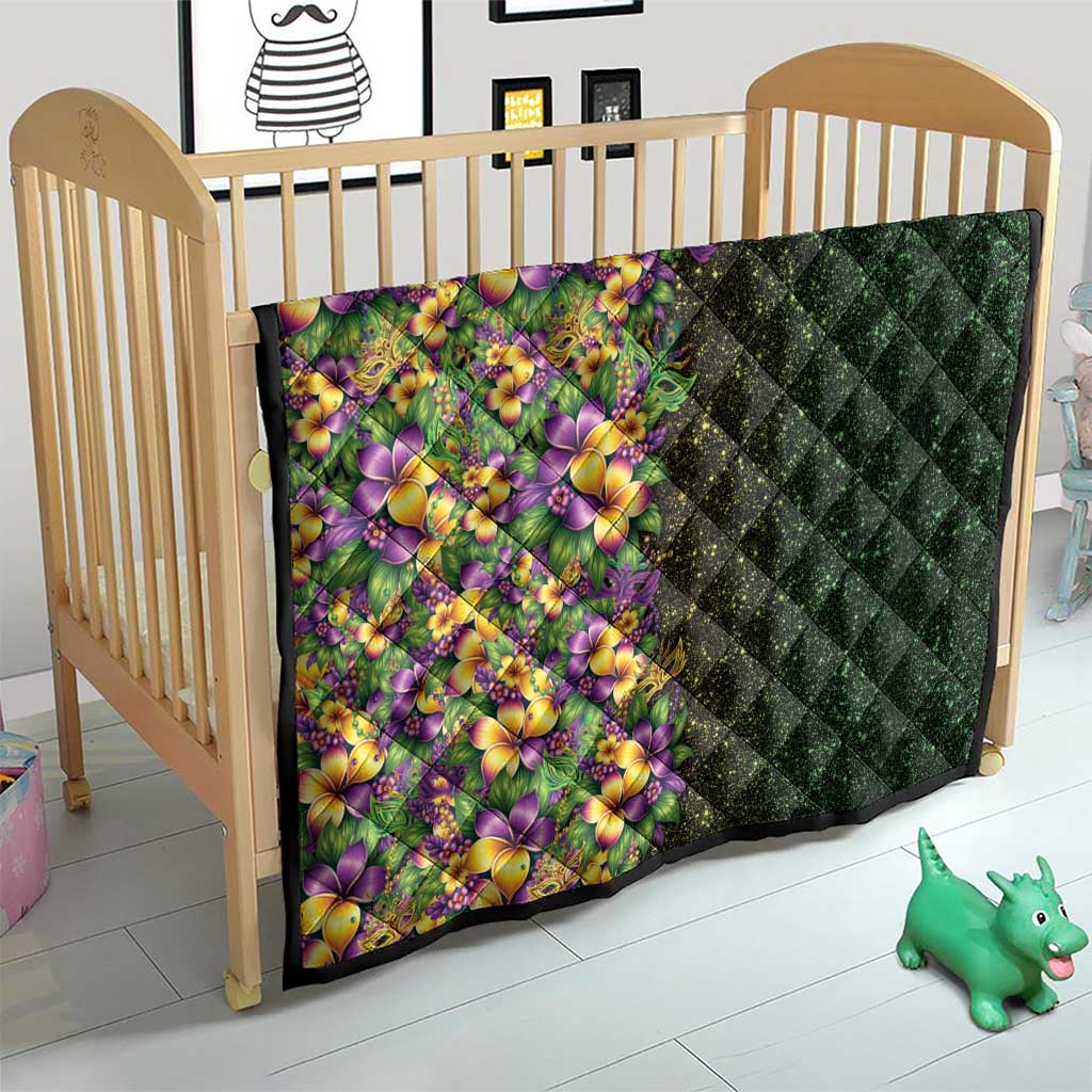 Hawaii Mardi Gras Quilt Tropical Flowers Glitter Style