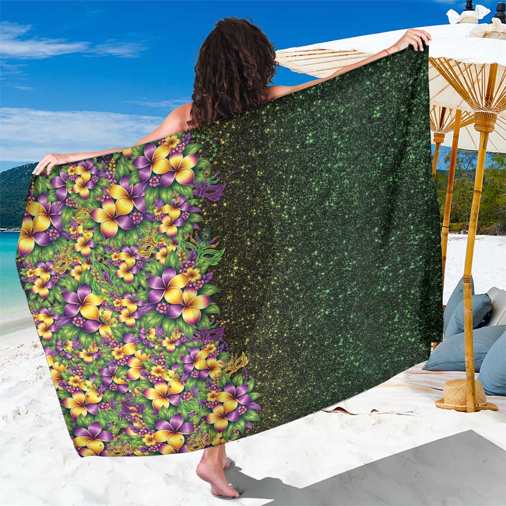 Hawaii Mardi Gras Sarong Tropical Flowers Glitter Style