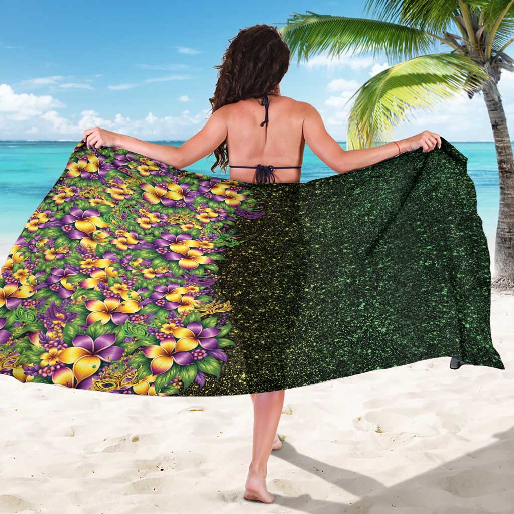 Hawaii Mardi Gras Sarong Tropical Flowers Glitter Style