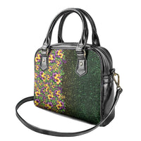 Hawaii Mardi Gras Shoulder Handbag Tropical Flowers Glitter Style