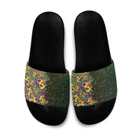 Hawaii Mardi Gras Slide Sandals Tropical Flowers Glitter Style