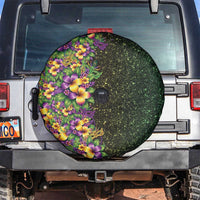 Hawaii Mardi Gras Spare Tire Cover Tropical Flowers Glitter Style