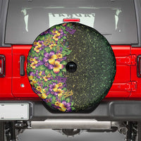 Hawaii Mardi Gras Spare Tire Cover Tropical Flowers Glitter Style
