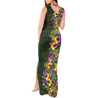 Hawaii Mardi Gras Tank Maxi Dress Tropical Flowers Glitter Style