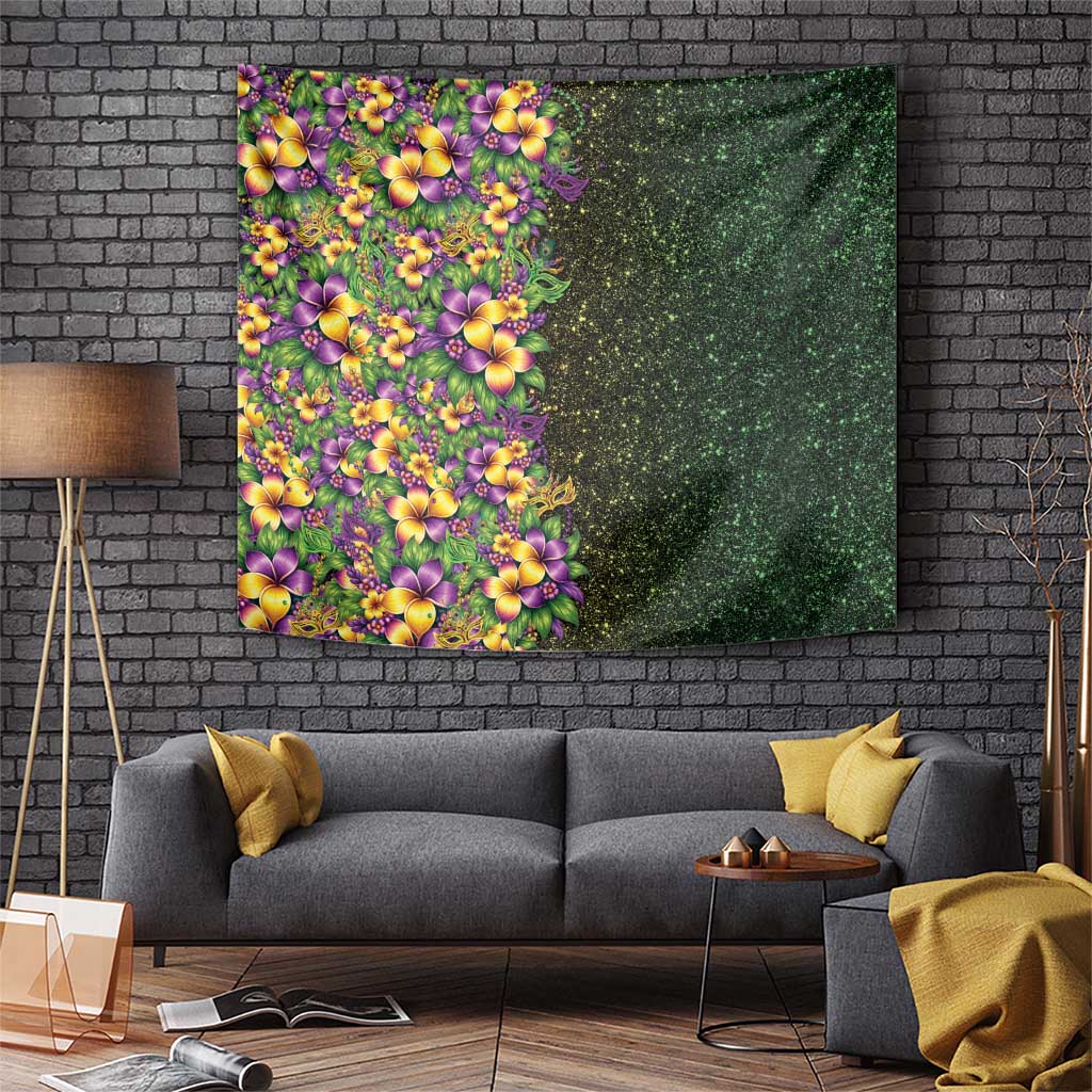 Hawaii Mardi Gras Tapestry Tropical Flowers Glitter Style