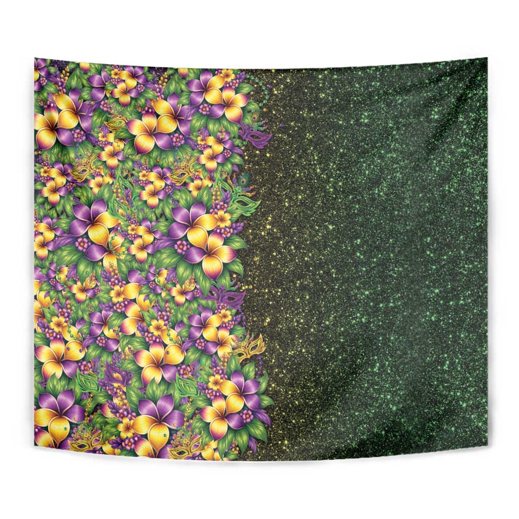 Hawaii Mardi Gras Tapestry Tropical Flowers Glitter Style