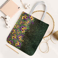 Hawaii Mardi Gras Tote Bag Tropical Flowers Glitter Style