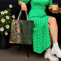 Hawaii Mardi Gras Tote Bag Tropical Flowers Glitter Style