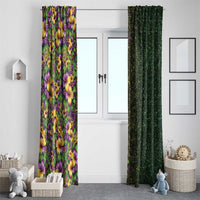 Hawaii Mardi Gras Window Curtain Tropical Flowers Glitter Style
