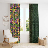 Hawaii Mardi Gras Window Curtain Tropical Flowers Glitter Style
