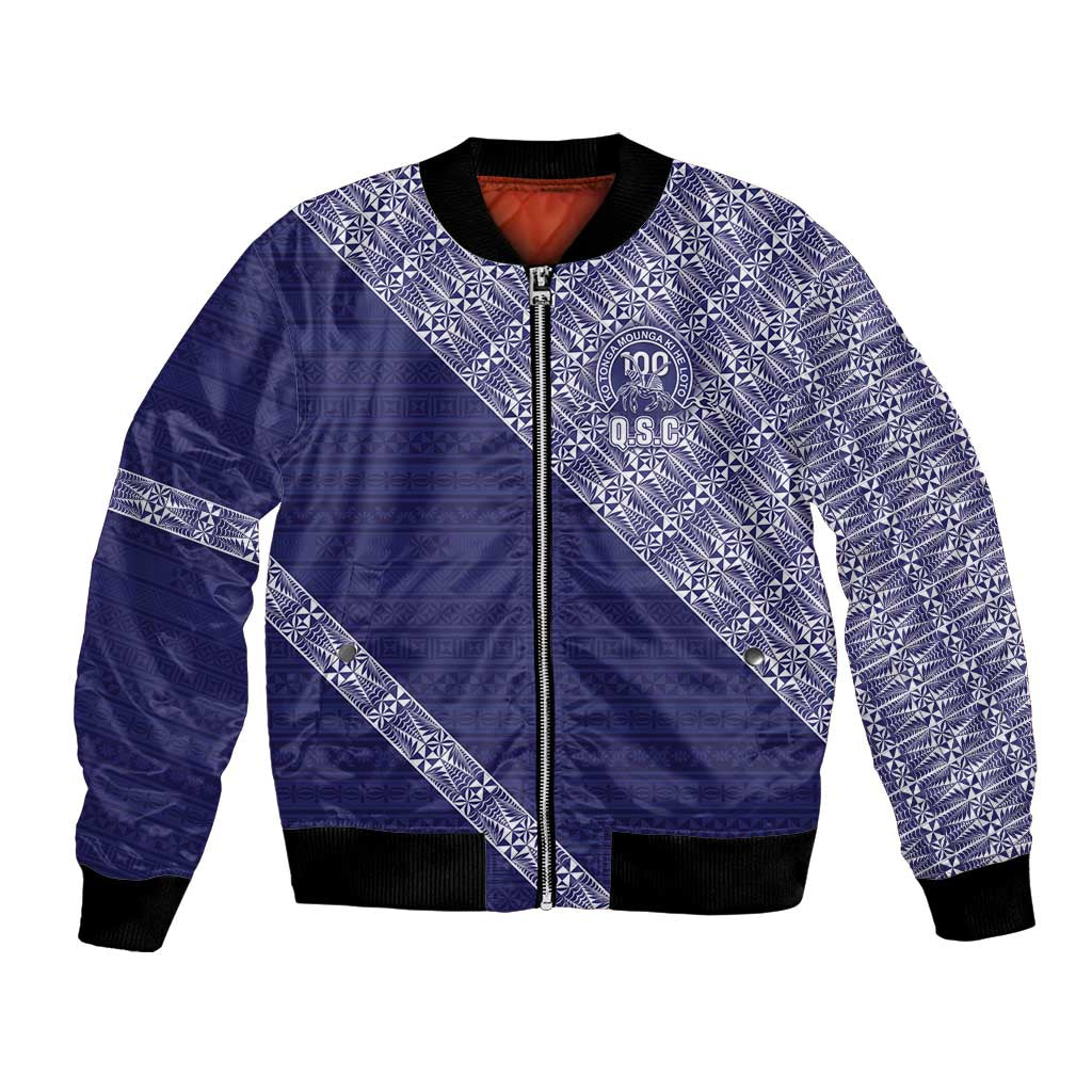 Tonga Queen Salote College Bomber Jacket 100 Years Anniversary Navy Color