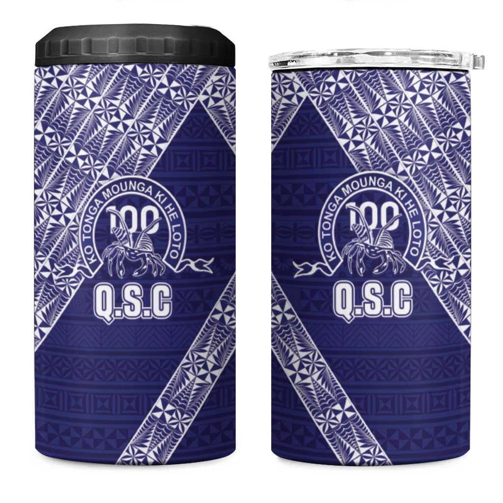 Tonga Queen Salote College 4 in 1 Can Cooler Tumbler 100 Years Anniversary Navy Color LT05 One Size: 16 oz Navy - Polynesian Pride