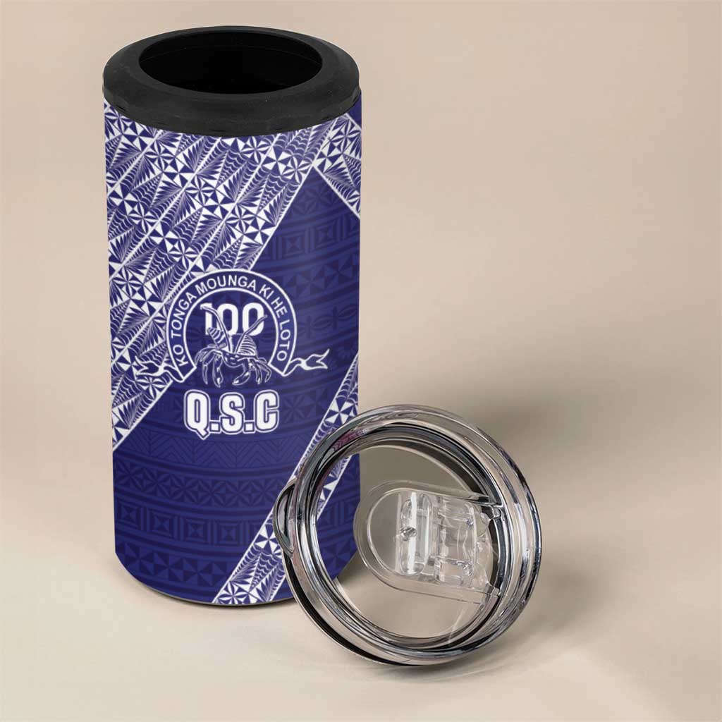 Tonga Queen Salote College 4 in 1 Can Cooler Tumbler 100 Years Anniversary Navy Color LT05 - Polynesian Pride