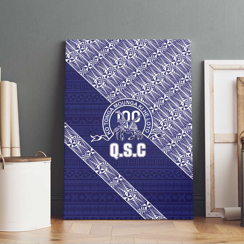 Tonga Queen Salote College Canvas Wall Art 100 Years Anniversary Navy Color