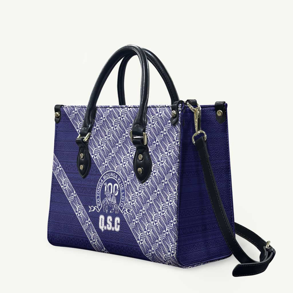 Tonga Queen Salote College Leather Bag 100 Years Anniversary Navy Color