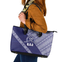 Tonga Queen Salote College Leather Tote Bag 100 Years Anniversary Navy Color