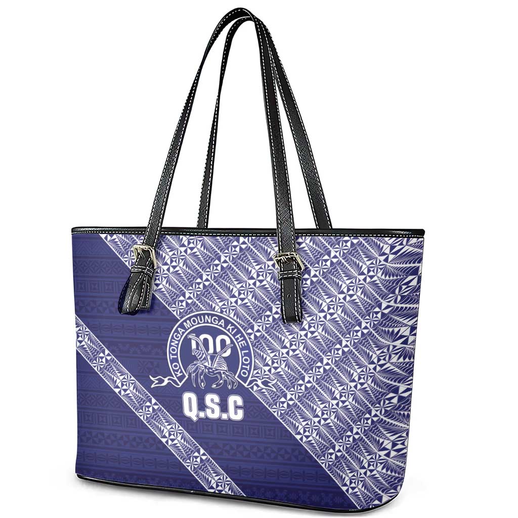 Tonga Queen Salote College Leather Tote Bag 100 Years Anniversary Navy Color