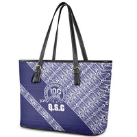 Tonga Queen Salote College Leather Tote Bag 100 Years Anniversary Navy Color