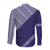 Tonga Queen Salote College Long Sleeve Button Shirt 100 Years Anniversary Navy Color