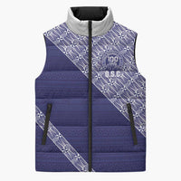 Tonga Queen Salote College Sleeveless Puffer Jacket 100 Years Anniversary Navy Color
