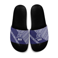 Tonga Queen Salote College Slide Sandals 100 Years Anniversary Navy Color