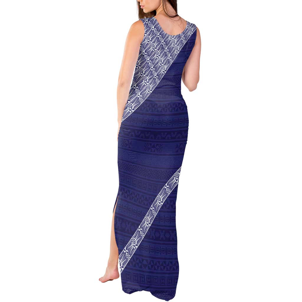 Tonga Queen Salote College Tank Maxi Dress 100 Years Anniversary Navy Color