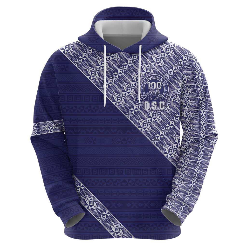 Tonga Queen Salote College Zip Hoodie 100 Years Anniversary Navy Color