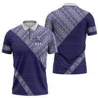Tonga Queen Salote College Zipper Polo Shirt 100 Years Anniversary Navy Color