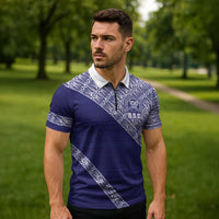 Tonga Queen Salote College Zipper Polo Shirt 100 Years Anniversary Navy Color