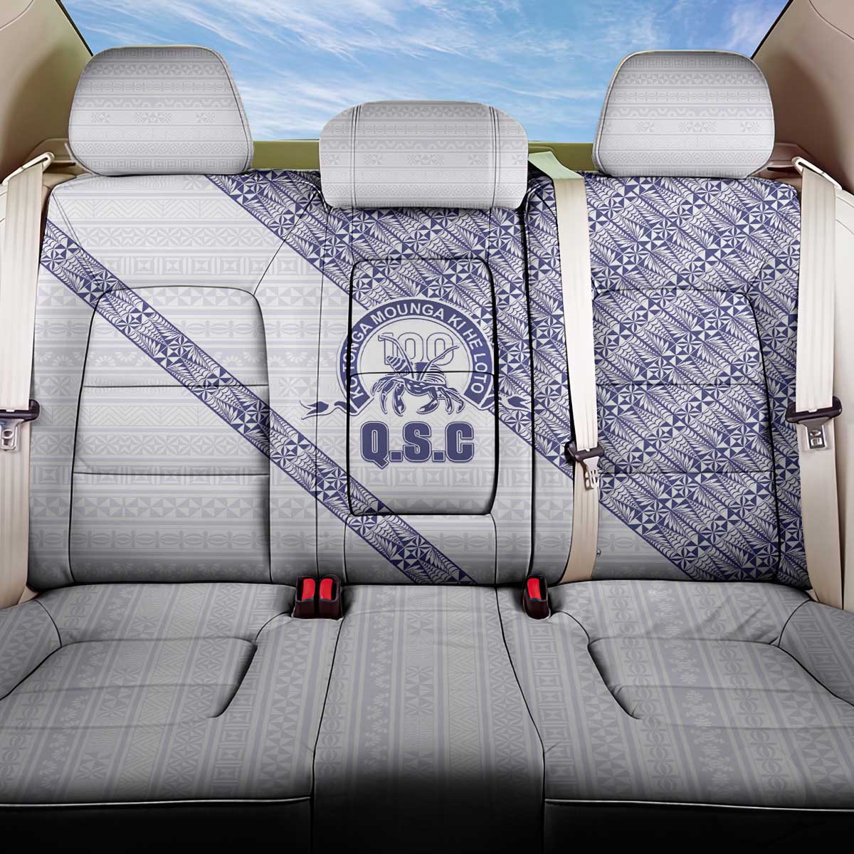Tonga Queen Salote College Back Car Seat Cover 100 Years Anniversary White Color