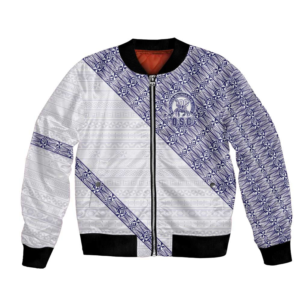 Tonga Queen Salote College Bomber Jacket 100 Years Anniversary White Color