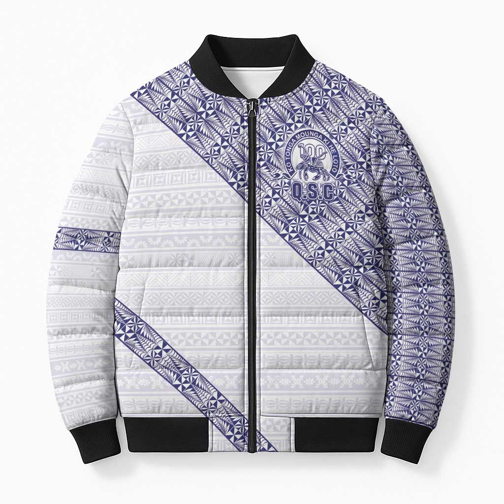 Tonga Queen Salote College Bomber Puffer Jacket 100 Years Anniversary White Color