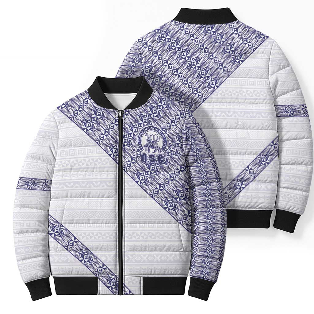 Tonga Queen Salote College Bomber Puffer Jacket 100 Years Anniversary White Color