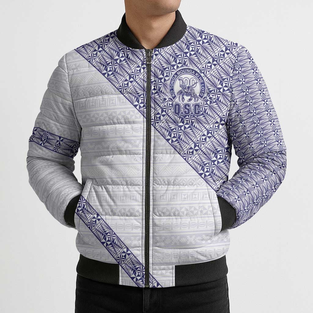 Tonga Queen Salote College Bomber Puffer Jacket 100 Years Anniversary White Color