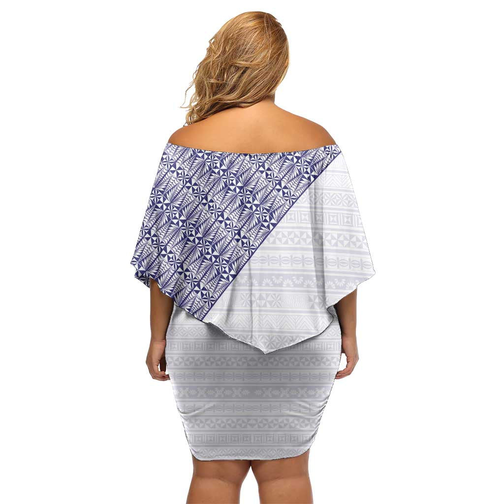 Tonga Queen Salote College Off Shoulder Short Dress 100 Years Anniversary White Color