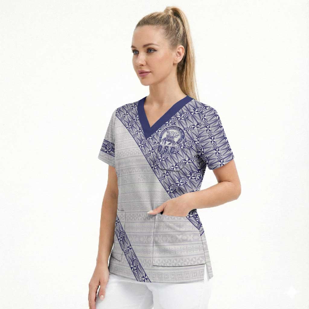 Tonga Queen Salote College Scrub Top 100 Years Anniversary White Color
