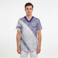 Tonga Queen Salote College Scrub Top 100 Years Anniversary White Color