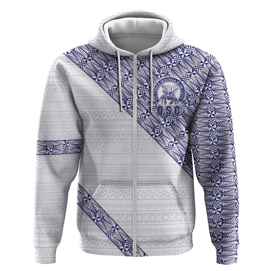 Tonga Queen Salote College Zip Hoodie 100 Years Anniversary White Color