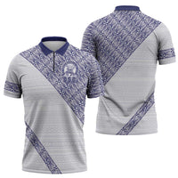 Tonga Queen Salote College Zipper Polo Shirt 100 Years Anniversary White Color