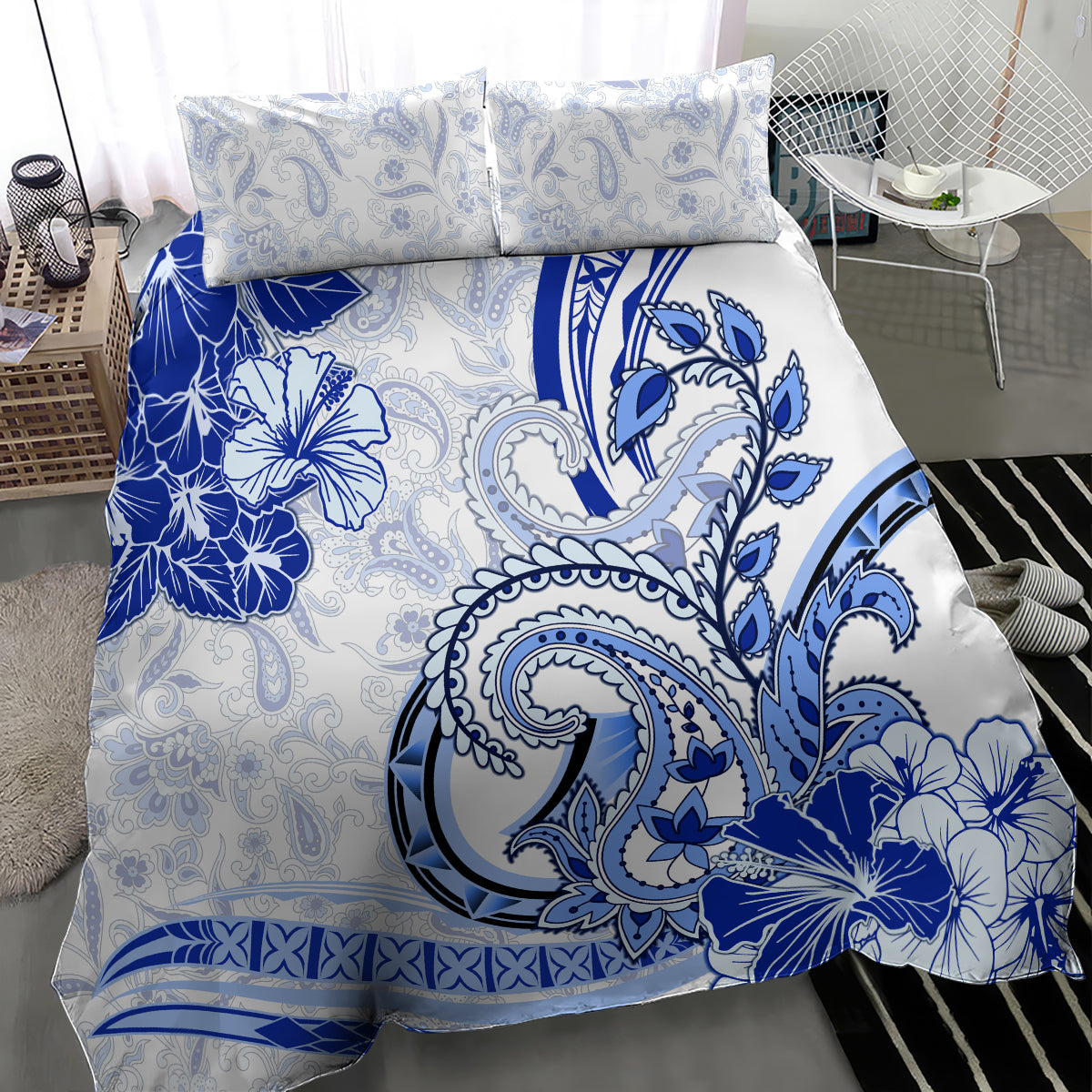 Polynesia Paisley Bedding Set Mix Navy Polynesian Pattern