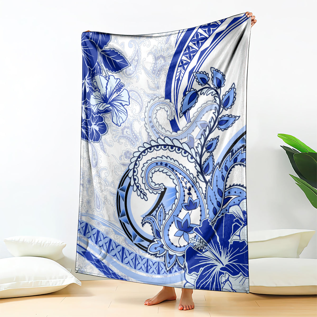Polynesia Paisley Blanket Mix Navy Polynesian Pattern LT05 - Polynesian Pride