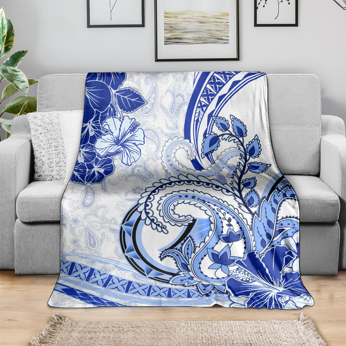 Polynesia Paisley Blanket Mix Navy Polynesian Pattern LT05 - Polynesian Pride