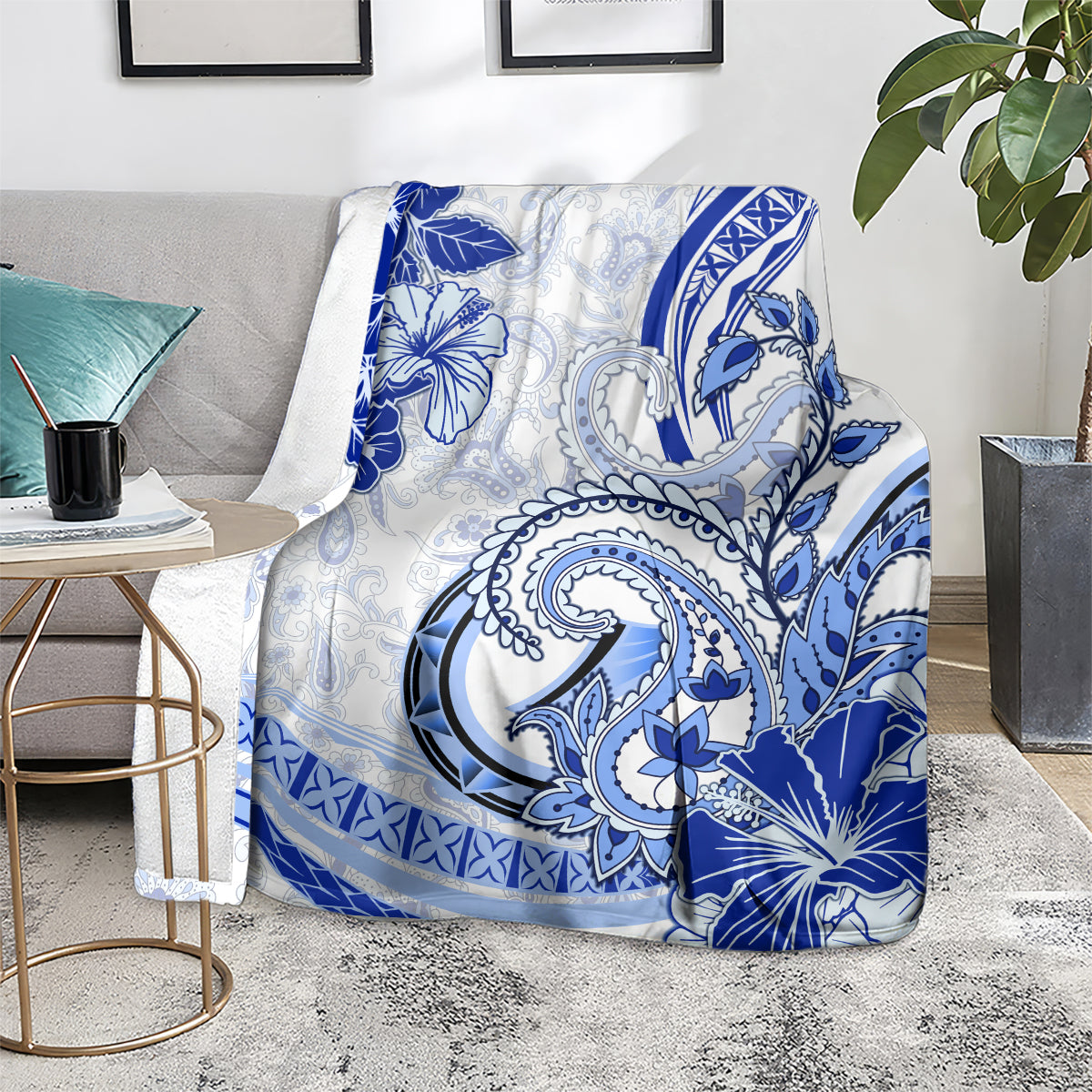 Polynesia Paisley Blanket Mix Navy Polynesian Pattern LT05 - Polynesian Pride
