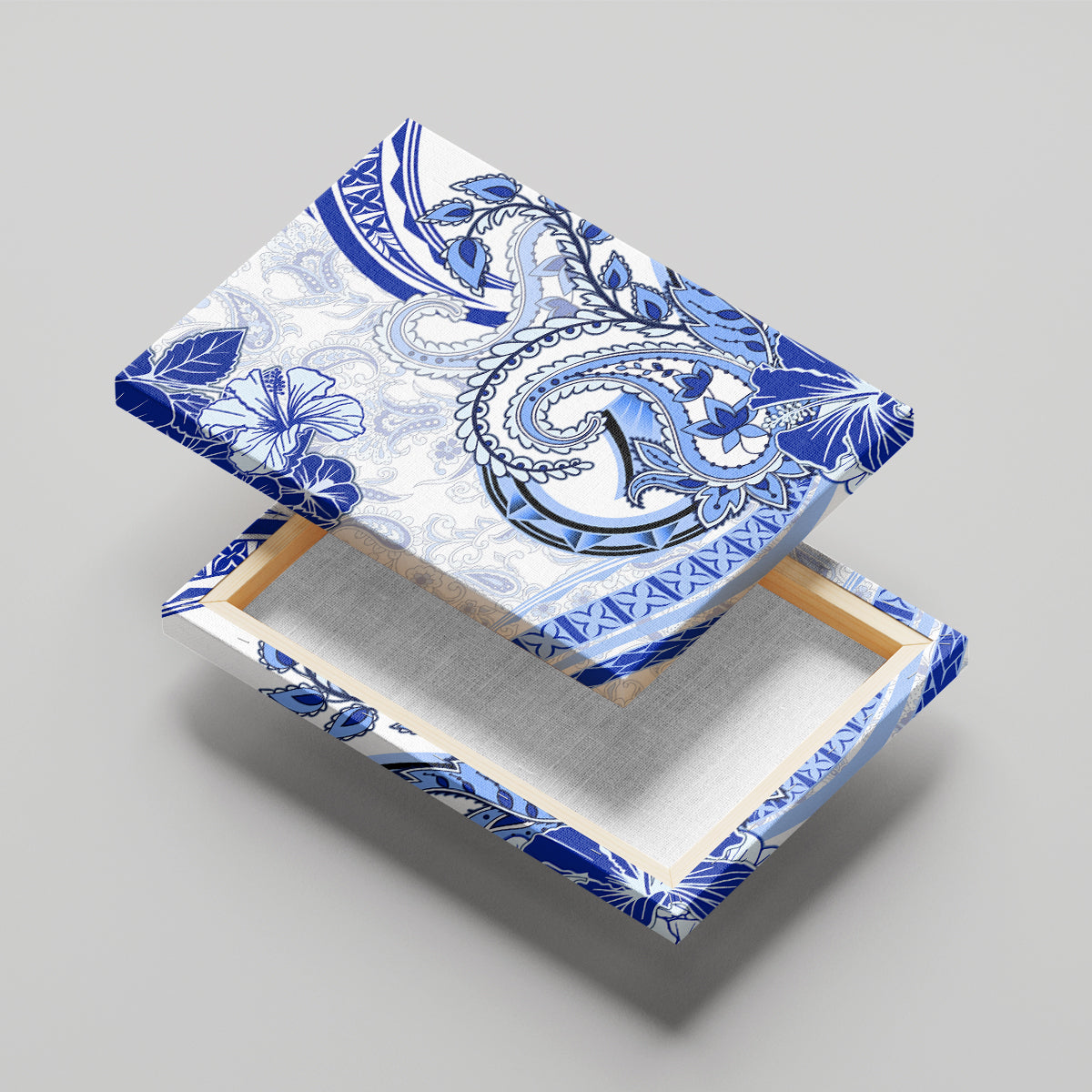 Polynesia Paisley Canvas Wall Art Mix Navy Polynesian Pattern