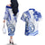 Polynesia Paisley Couples Matching Off The Shoulder Long Sleeve Dress and Hawaiian Shirt Mix Navy Polynesian Pattern LT05 - Polynesian Pride