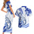 Polynesia Paisley Couples Matching Short Sleeve Bodycon Dress and Hawaiian Shirt Mix Navy Polynesian Pattern LT05 - Polynesian Pride