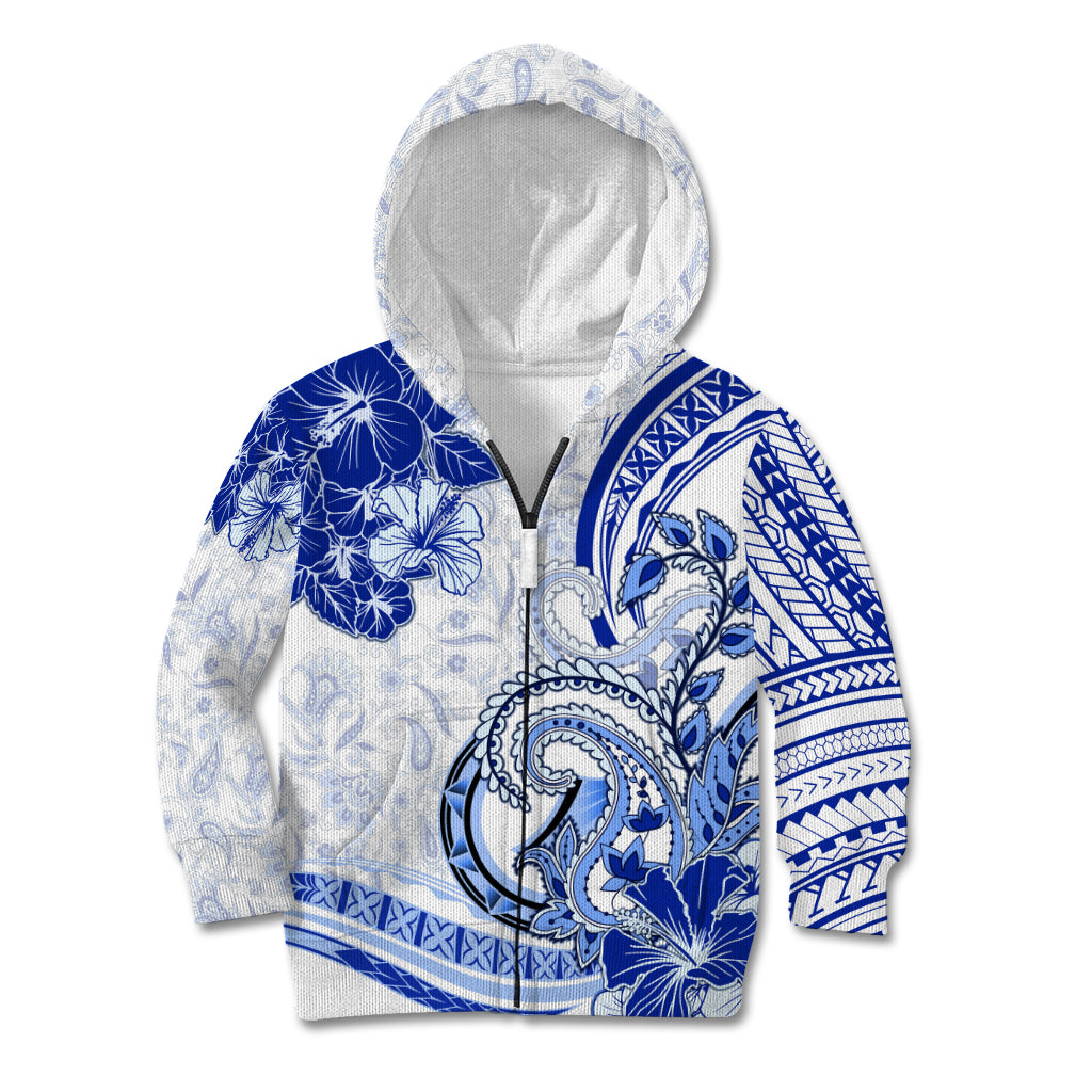 Polynesia Paisley Kid Hoodie Mix Navy Polynesian Pattern LT05 Zip Hoodie Navy - Polynesian Pride