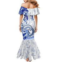 Polynesia Paisley Mermaid Dress Mix Navy Polynesian Pattern LT05 - Polynesian Pride