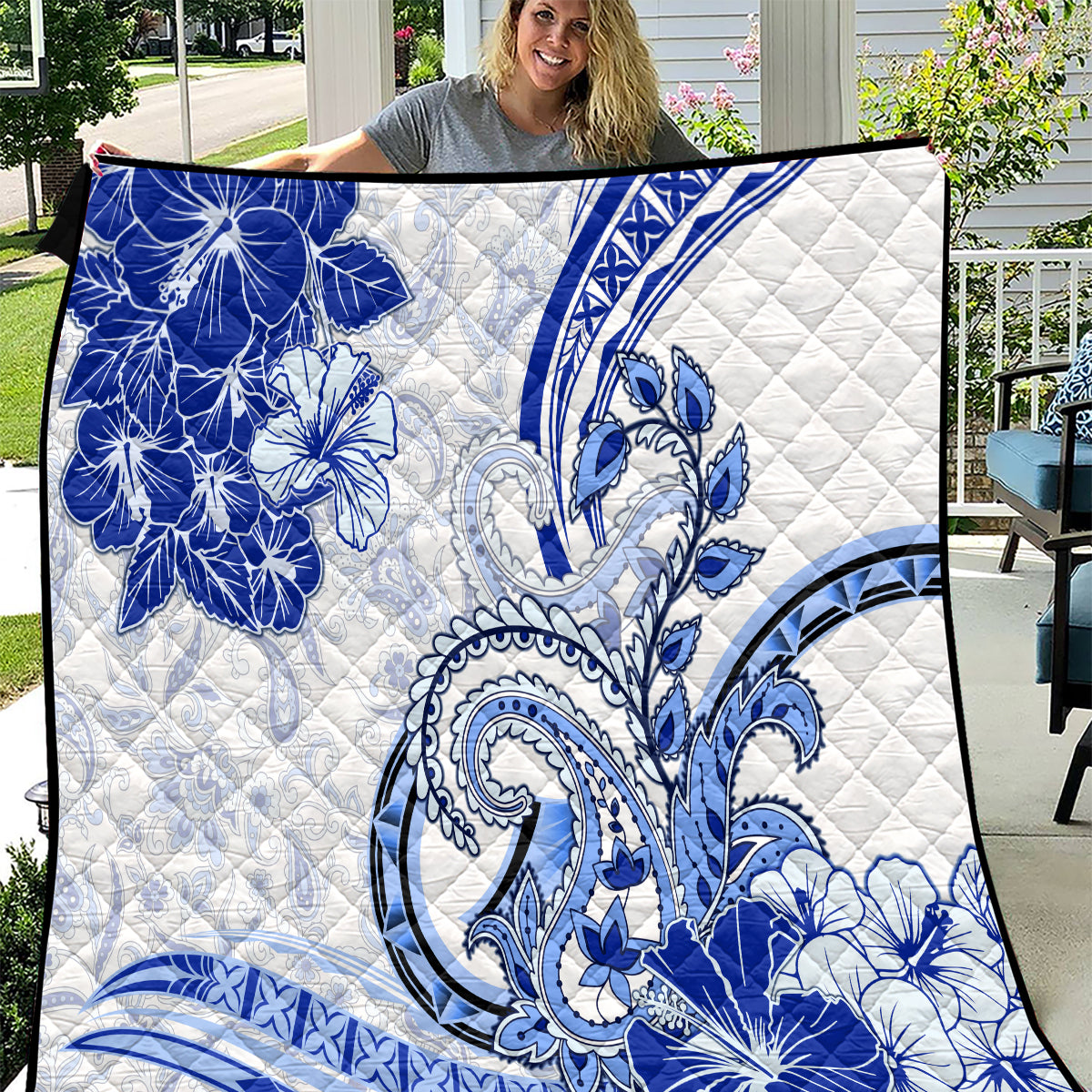 Polynesia Paisley Quilt Mix Navy Polynesian Pattern LT05 Navy - Polynesian Pride